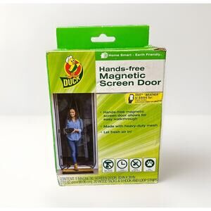 Hands Free Heavy Duty Mesh Magnetic Screen Door 83in x 39in Duck Brand Mosquitoe